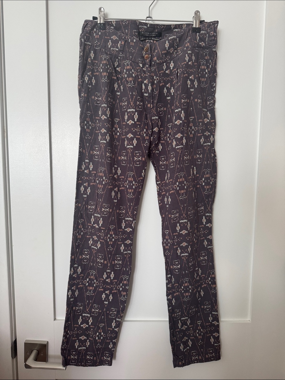 Printed Slim Fit Women’s Pants in Charcoal